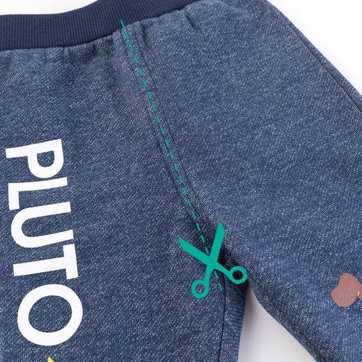 迪士尼男童春秋仿牛仔抓绒长裤 商品图6