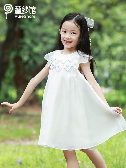 pureshare 女童连衣裙2021夏新款蓬蓬公主裙演出裙子气质礼服-浪花朵朵 商品图0