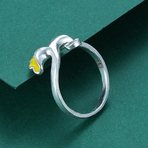 子佩集S990银【一叶知秋】戒指【MXJZ006】珐琅彩银杏叶 商品图3