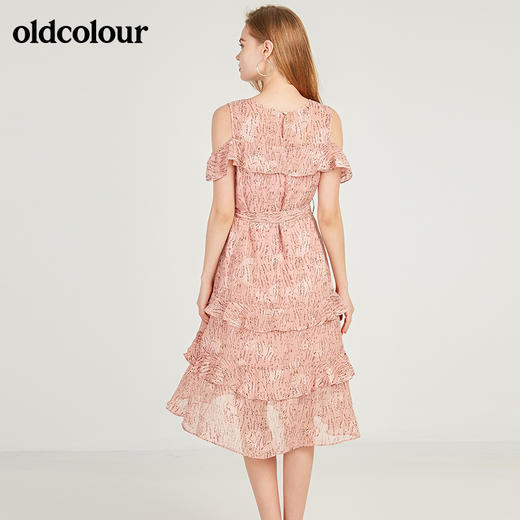 oldcolour欧珂露肩蛋糕裙短袖连衣裙女中长款夏季M24101438 商品图1