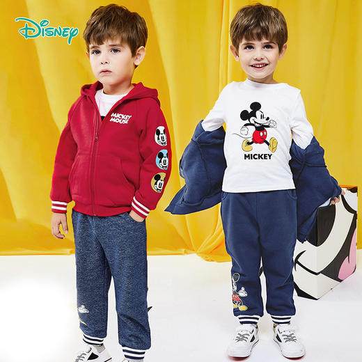 迪士尼童装男童套装酷炫米奇外套套装3件套秋冬新品 商品图5