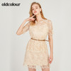 oldcolour欧珂夏短袖蕾丝连衣裙中长款蛋糕裙M25101513 商品缩略图3