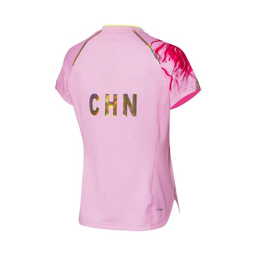 李宁Lining 国服 AAYR358-3 粉色版 专业女款运动短袖半袖T恤比赛服 商品图1