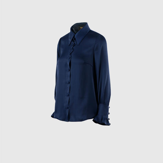 门襟造型袖捏褶子个性衬衣 商品图1