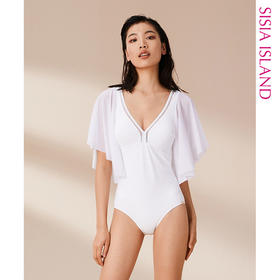 sisia泳衣女夏遮肚显瘦仙气连体泳衣海边温泉性感游泳衣