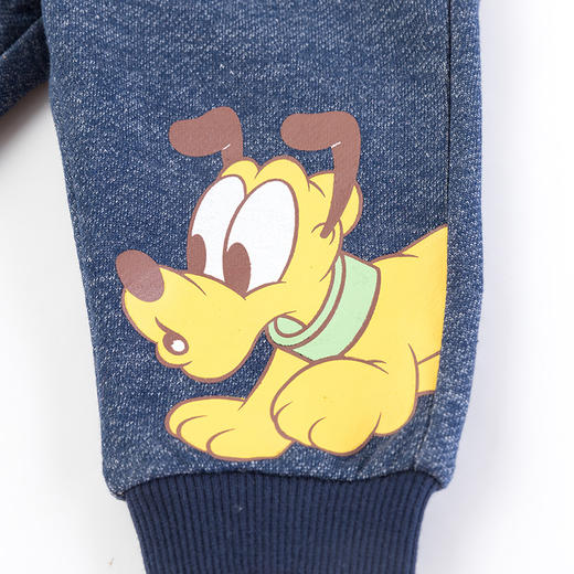 迪士尼男童春秋仿牛仔抓绒长裤 商品图7