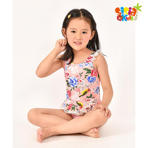 sisia新款儿童泳衣女童夏中大童连体游泳衣可爱卡通女孩泳衣 商品图2