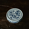 「景德镇复古手工仿明手绘青花瓷」蟠桃缠枝莲瓷盖置文房镇纸茶道零配 商品缩略图4