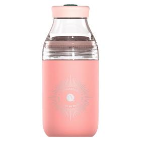 日本MOMO玻璃杯女吸管杯夏季高颜值大容量咖啡杯随行杯果汁杯水杯420ML霉霉欧蕾