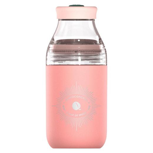 日本MOMO玻璃杯女吸管杯夏季高颜值大容量咖啡杯随行杯果汁杯水杯420ML霉霉欧蕾 商品图0