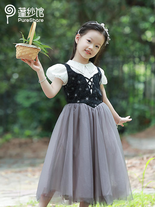 pureshare 睡美人公主裙女童连衣裙新夏款洋气大童礼服裙演出吹泡泡的小女孩-吹泡泡的小女孩 商品图5