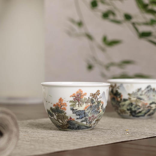 粉彩璧山鱼隐杯 商品图3