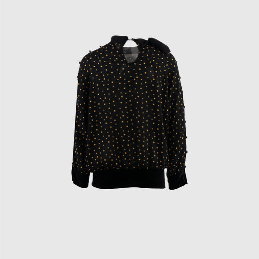 小高腰侧系带珍珠扣装饰上衣 商品图3