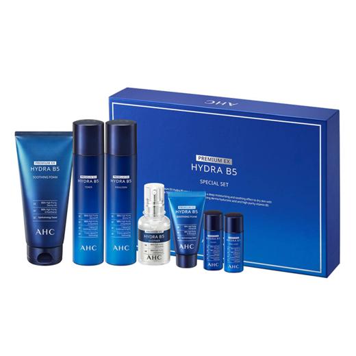 【香港直邮】韩国AHCB5玻尿酸套盒-升级版（洗面奶180ml+水乳各140ml+精华30ml+洗面奶30ml+水乳各20ml） 商品图1