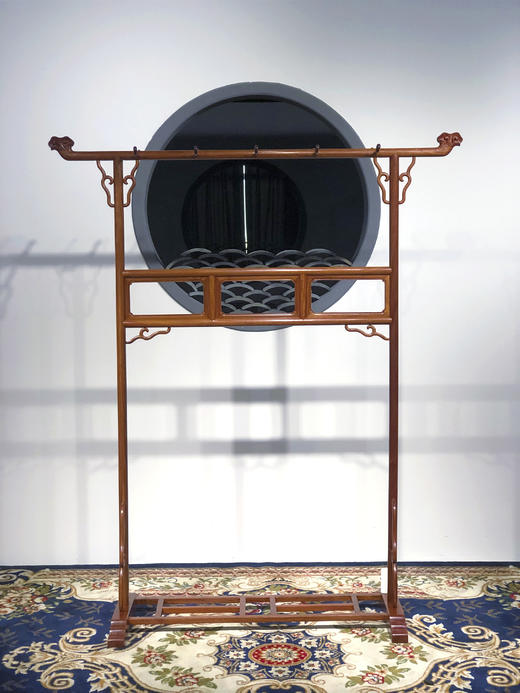 红桥红  家具严选  缅甸花梨（大果紫檀）【165灵芝如意衣帽架】 商品图0