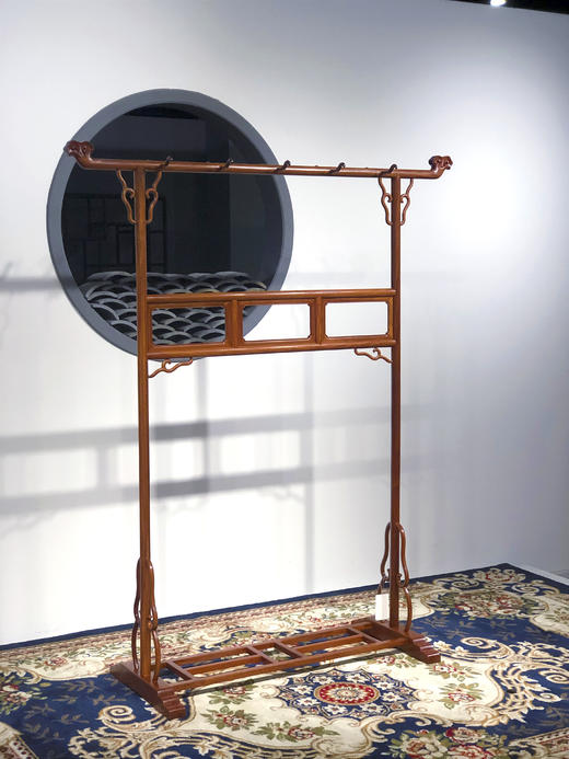 红桥红  家具严选  缅甸花梨（大果紫檀）【165灵芝如意衣帽架】 商品图4
