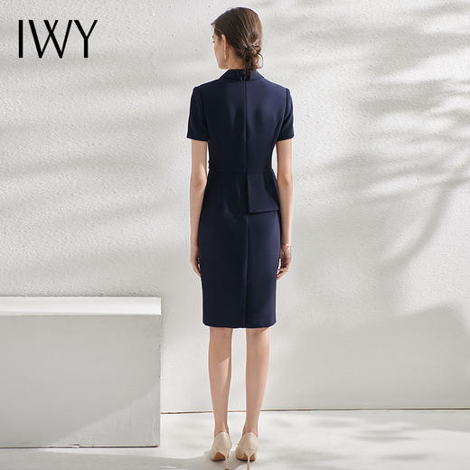 IWY/藏青色西装连衣裙经理职业装套裙气质修身通勤商务ol工作服Q11253 商品图3