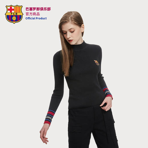 巴塞罗那俱乐部商品丨巴萨新款针织衫女球迷红蓝条纹黑色毛衣 商品图3