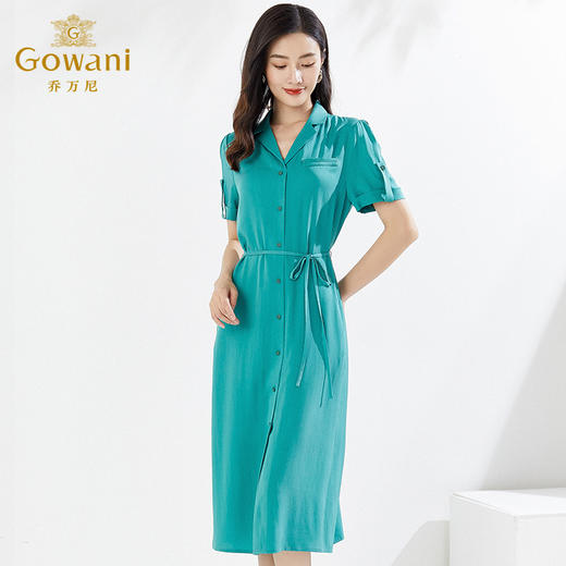 乔万尼真丝v领连衣裙夏季气质休闲桑蚕丝EI2E879 商品图1