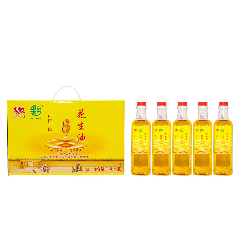 果乡压榨一级花生油2.5L(0.5L×5罐)