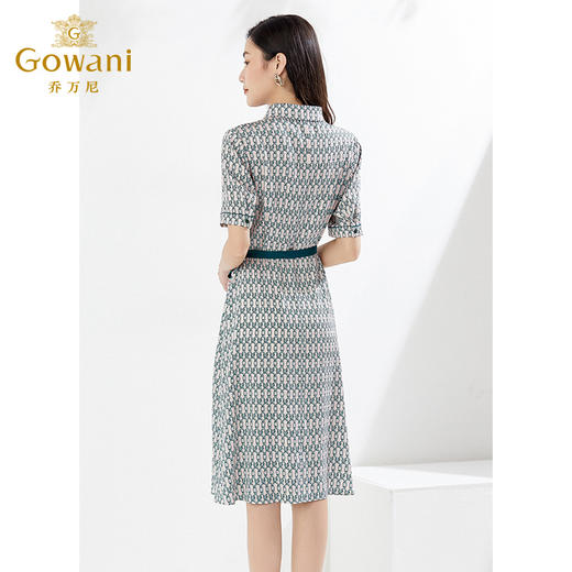 乔万尼真丝收腰长款连衣裙夏法式绿色长裙EI2E871 商品图3