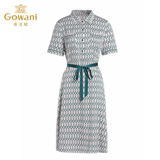 乔万尼真丝收腰长款连衣裙夏法式绿色长裙EI2E871 商品图4