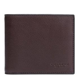 COACH/蔻驰Saffiano皮革男士短款对折钱包74991