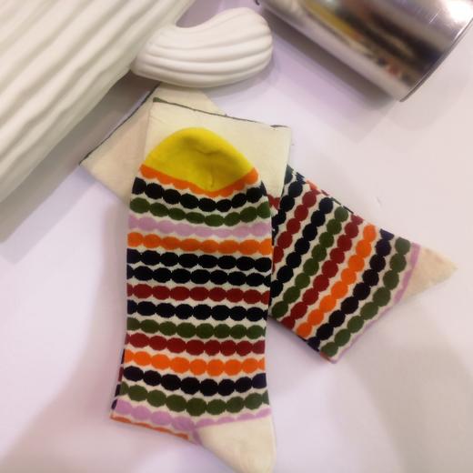 SIOICIKI设计师联名款SAW1A012珍珠波浪—桔色中筒袜 商品图1