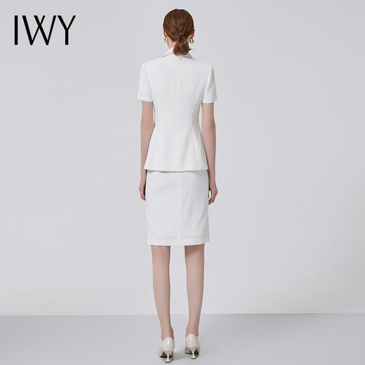 IWY/白色高端职业装气质女神范高级感西装套装女套裙播音正装CS11224白色 商品图3