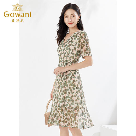 乔万尼真丝桑蚕丝法式优雅连衣裙新夏季EI2E759 商品图1