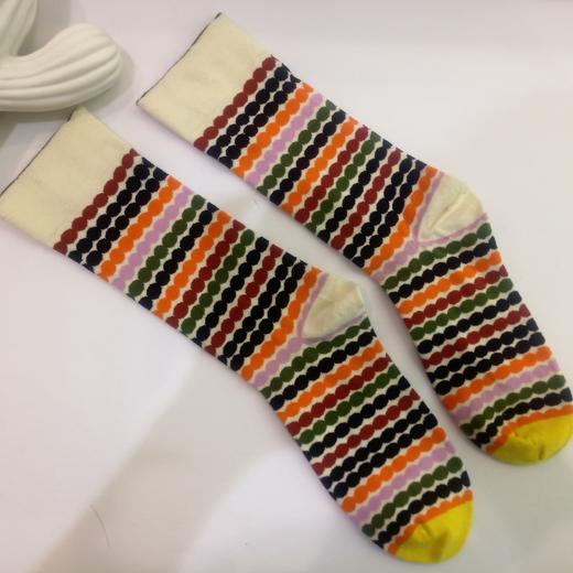 SIOICIKI设计师联名款SAW1A012珍珠波浪—桔色中筒袜 商品图0