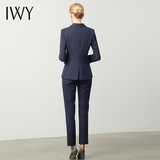 IWY/藏青色条纹职业西装套装售楼销售部高级感时尚气质薄款OLC180+P179 商品图3