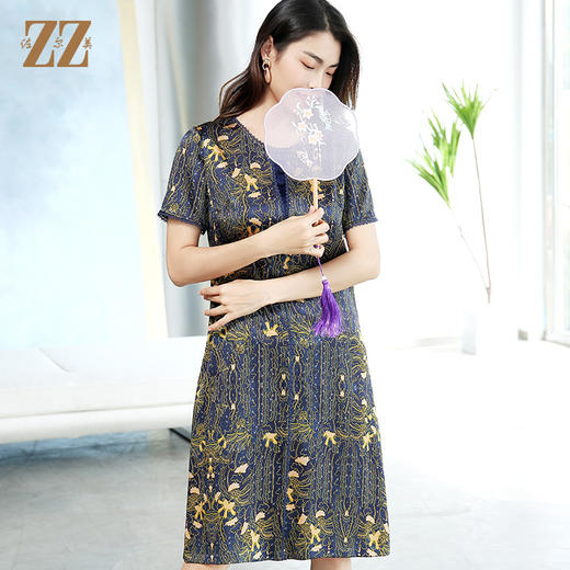 佐尔美夏季新款真丝桑蚕丝花边蕾丝边连衣裙E12LS25 商品图3