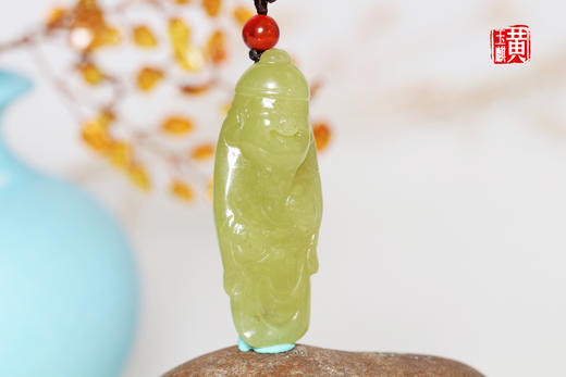 [ 赐福 ]  和田玉黄玉财神吊坠 商品图1