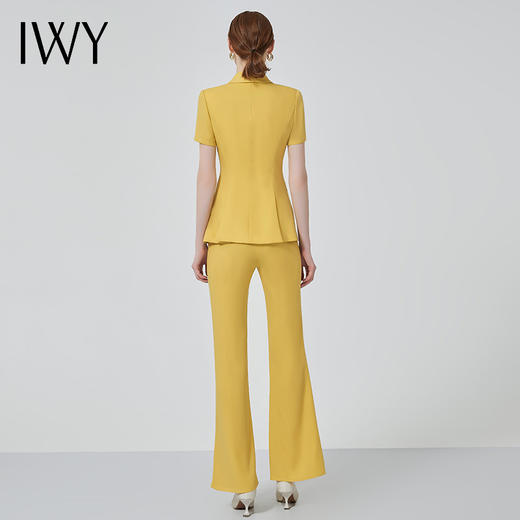 IWY/黄色播音正装洋气阔腿裤西服套装女时尚气质修身OL高端职业装C10346+P30346 商品图3