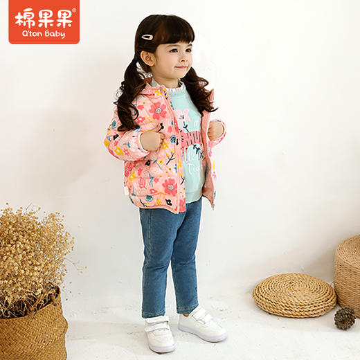 商场同款棉果果春秋季女童轻薄印花羽绒服M322102921502 商品图0