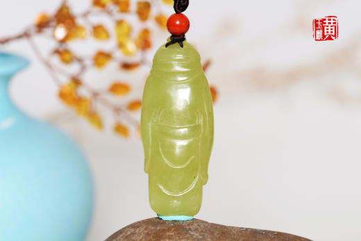 [ 赐福 ]  和田玉黄玉财神吊坠 商品图3