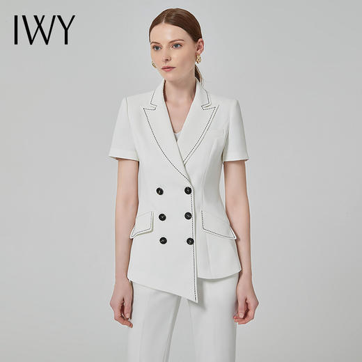IWY/高端职业装套装女时尚修身上班商务正装气质通勤西装ol工作服CP11224白色 商品图0
