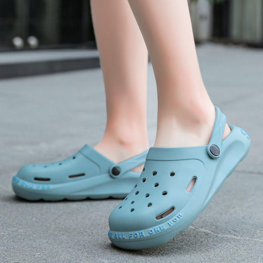 夏洞洞鞋男防滑软底外穿两用情侣男女沙滩凉鞋2021新款包头拖鞋男 商品图8