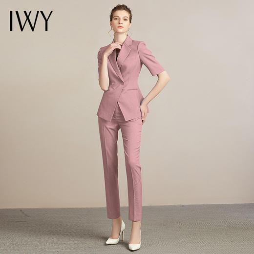 IWY/绿色播音艺考正装女职业装套装气质女神范高端西装工作服212096P1+C1-绿色 商品图3