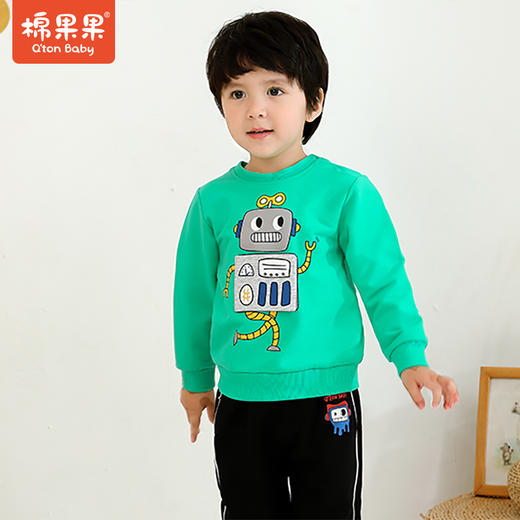 商场同款棉果果春秋季男童小毛圈机器人圆领卫衣M312180221433 商品图0
