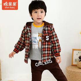 商场同款棉果果春秋季男童法兰绒绗棉衬衣外套M312100721464