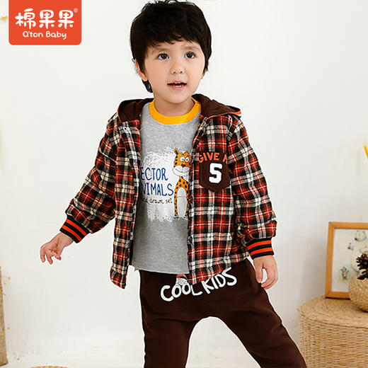 商场同款棉果果春秋季男童法兰绒绗棉衬衣外套M312100721464 商品图0