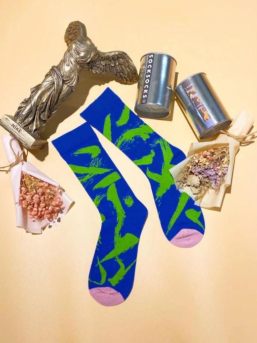 SIOICIKI  设计师联名款SSS1A046王羲之-蓝色中筒袜 商品图0