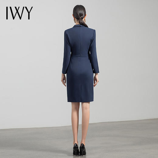 IWY/高端职业装女套裙气质藏青西装连衣裙薄款售楼部工作服通勤正装Q520 商品图3