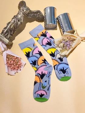 SIOICIKI  设计师联名款SSS2A059棕榈树中筒袜