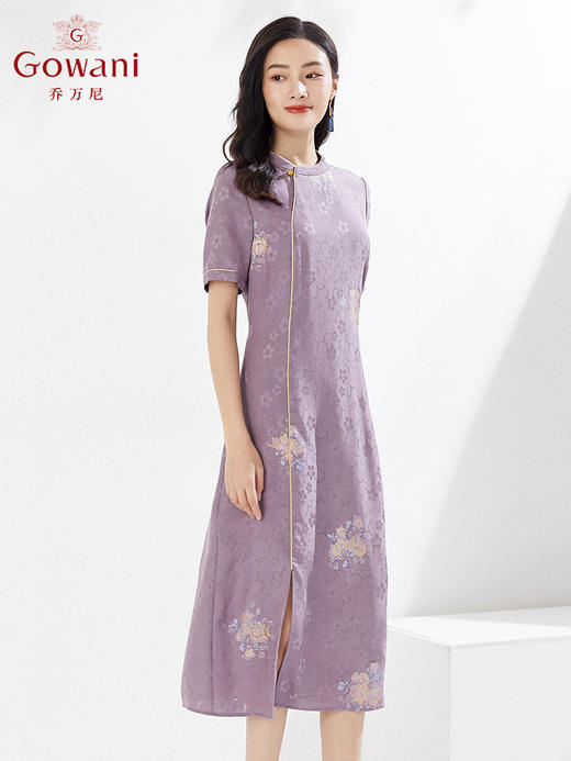 【花罗】乔万尼夏季新款重磅真丝花罗连衣裙印花EI2E808 商品图3