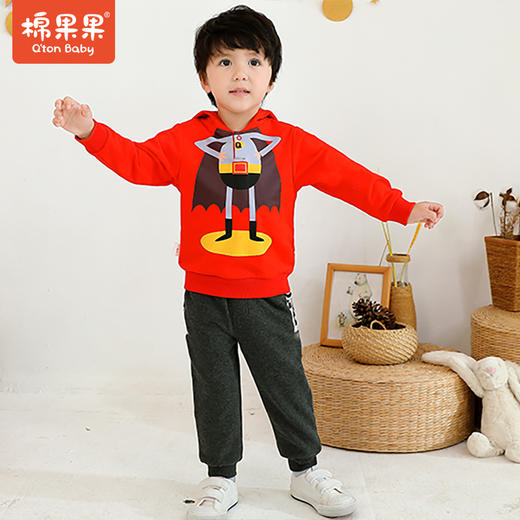 商场同款棉果果春秋季男童小毛圈超人连帽卫衣M312182221437 商品图5