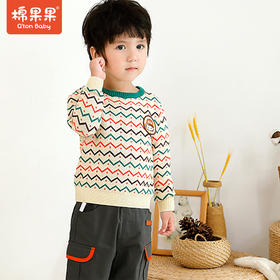 商场同款棉果果春秋季男童纯棉线提花毛衣M312160521460