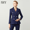 IWY/藏青色条纹职业西装套装女薄款商务工装时尚气质修身双排扣工作服CP871 商品缩略图1